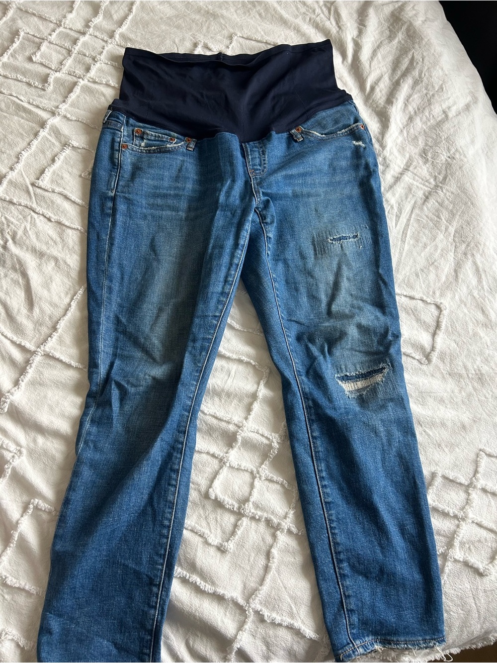 GAP Maternity Blue Distressed Skinny Jeans Size 30
